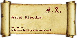 Antal Klaudia névjegykártya