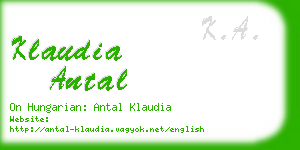 klaudia antal business card